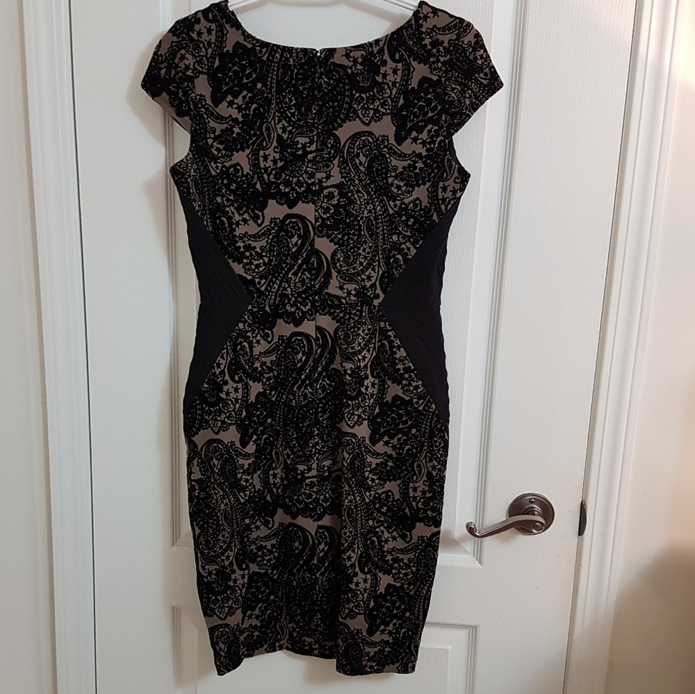 Velour Black and Tan dress